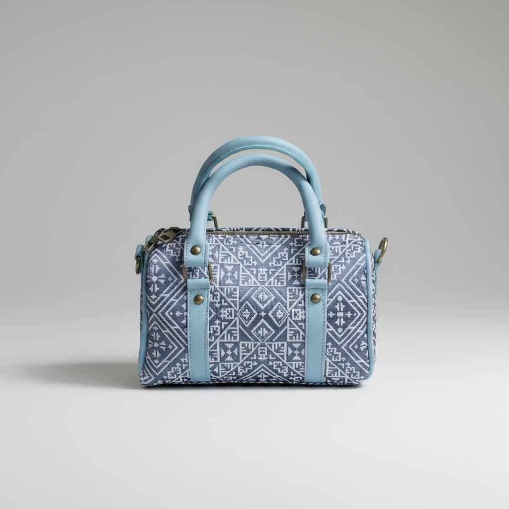 Ocean Breeze Patterned Barrel Bag