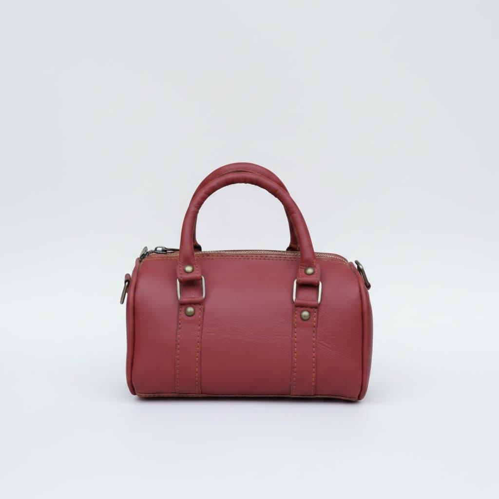 Crimson Sunset Patterned Barrel Bag