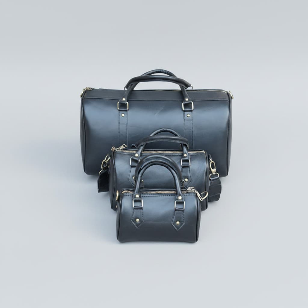 Onyx Black Duffel & Barrel Set