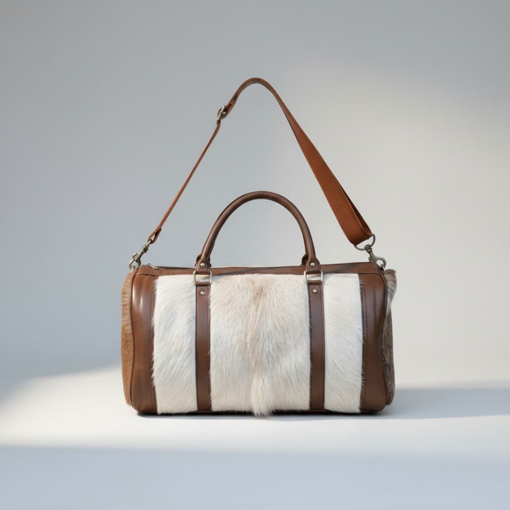 Sandstone Light Patterned Barrel Bag