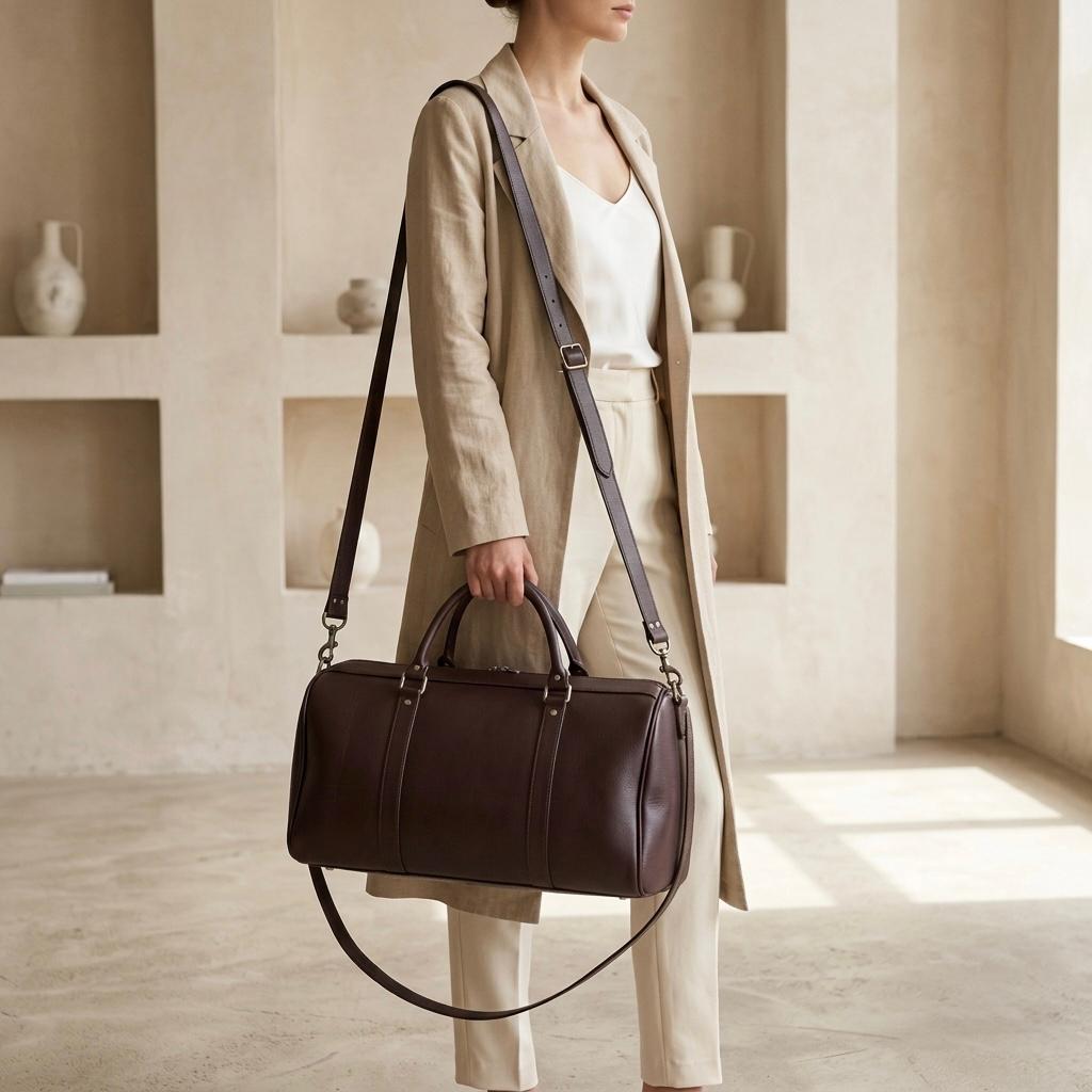 Rustic Charm Cowhide Barrel Bag